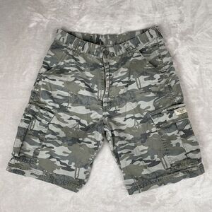 Wrangler Shorts Mens 32 Cargo Camouflage Safari Hunting Outdoor Pattern Green